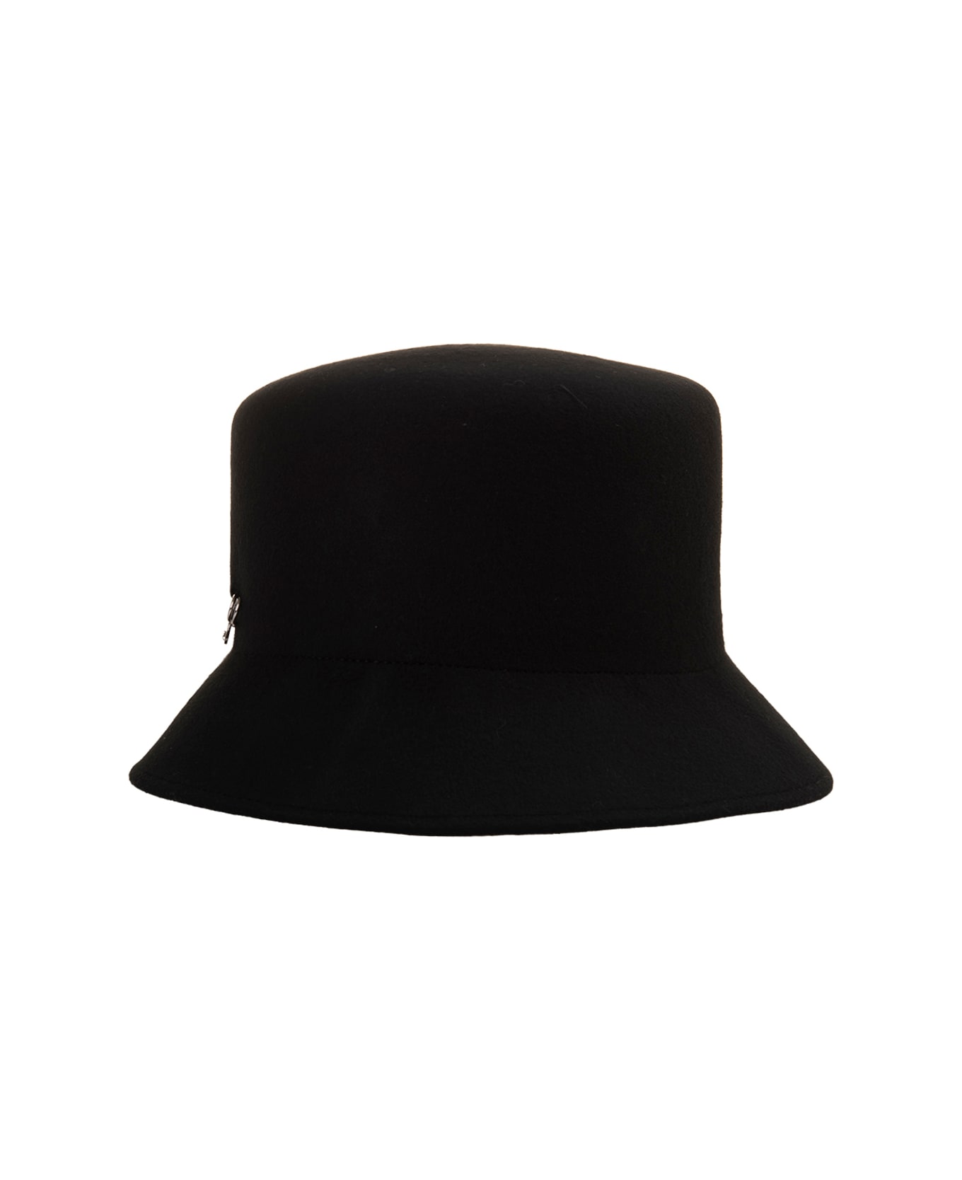 Ermanno Scervino Black Wool Bucket Hat With Pin - Black