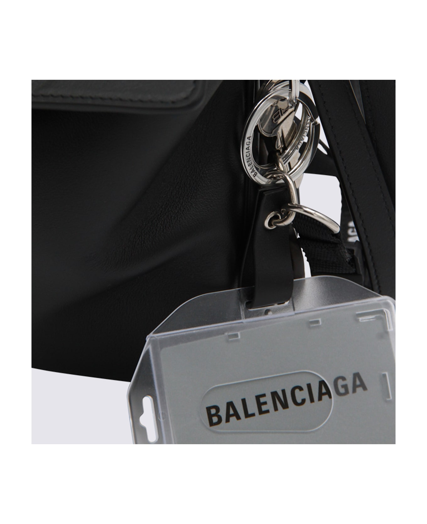 Balenciaga Black Leather Lamborghini Rodeo Shoulder Bag - Black