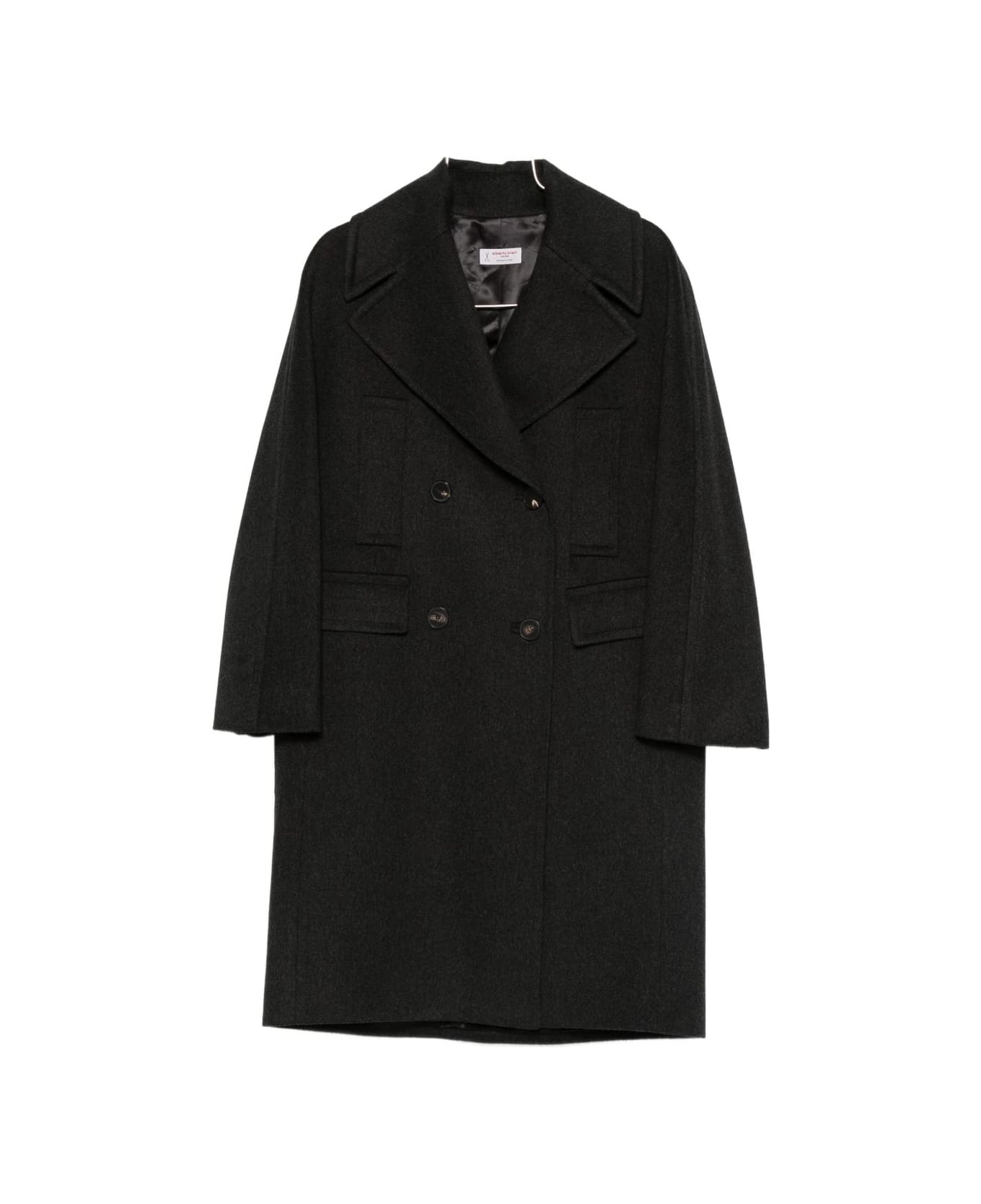Alberto Biani Wool Double-breasted Coat - Grey