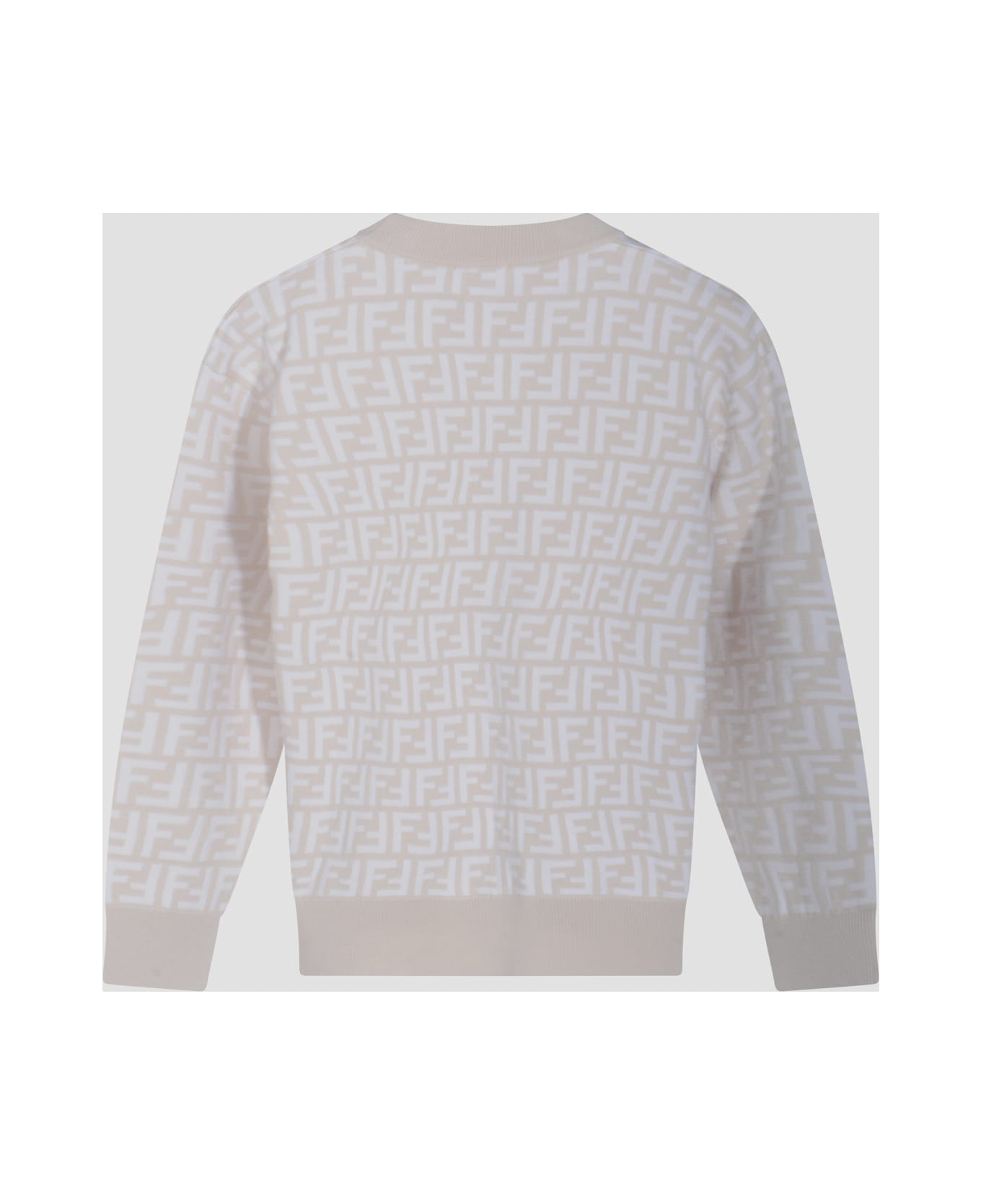Fendi Beige Wool Knitwear - GREY/GESSO