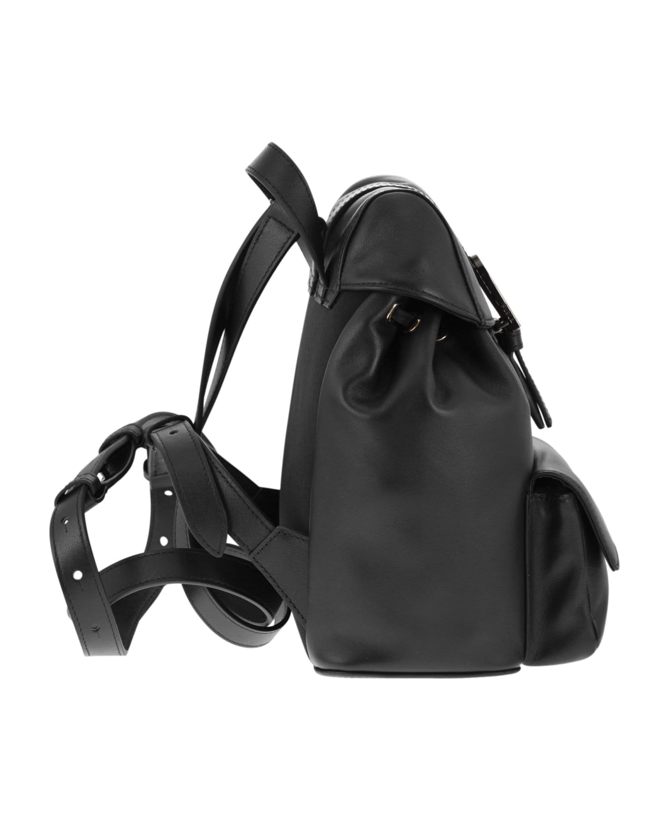 Furla Flow - Leather Backpack - Black バックパック