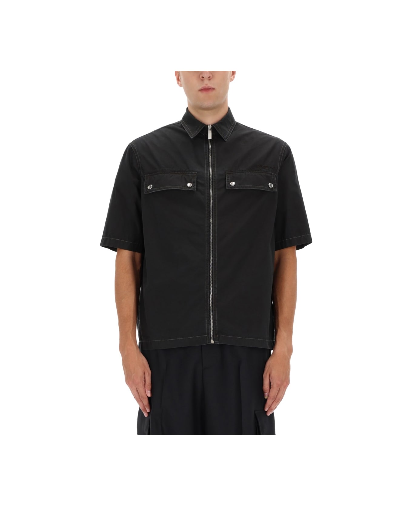 Off-White Zippered "arrow" Shirt - BLACK