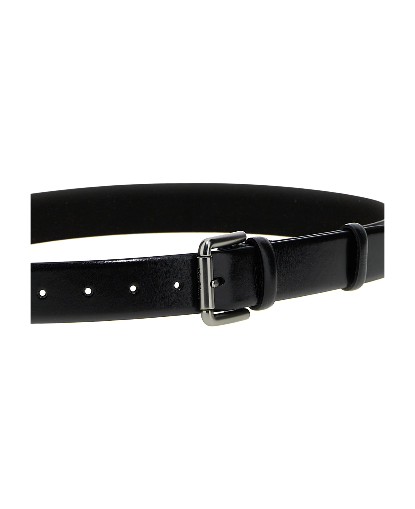 Max Mara Buffered Leather Belt - Black   ベルト