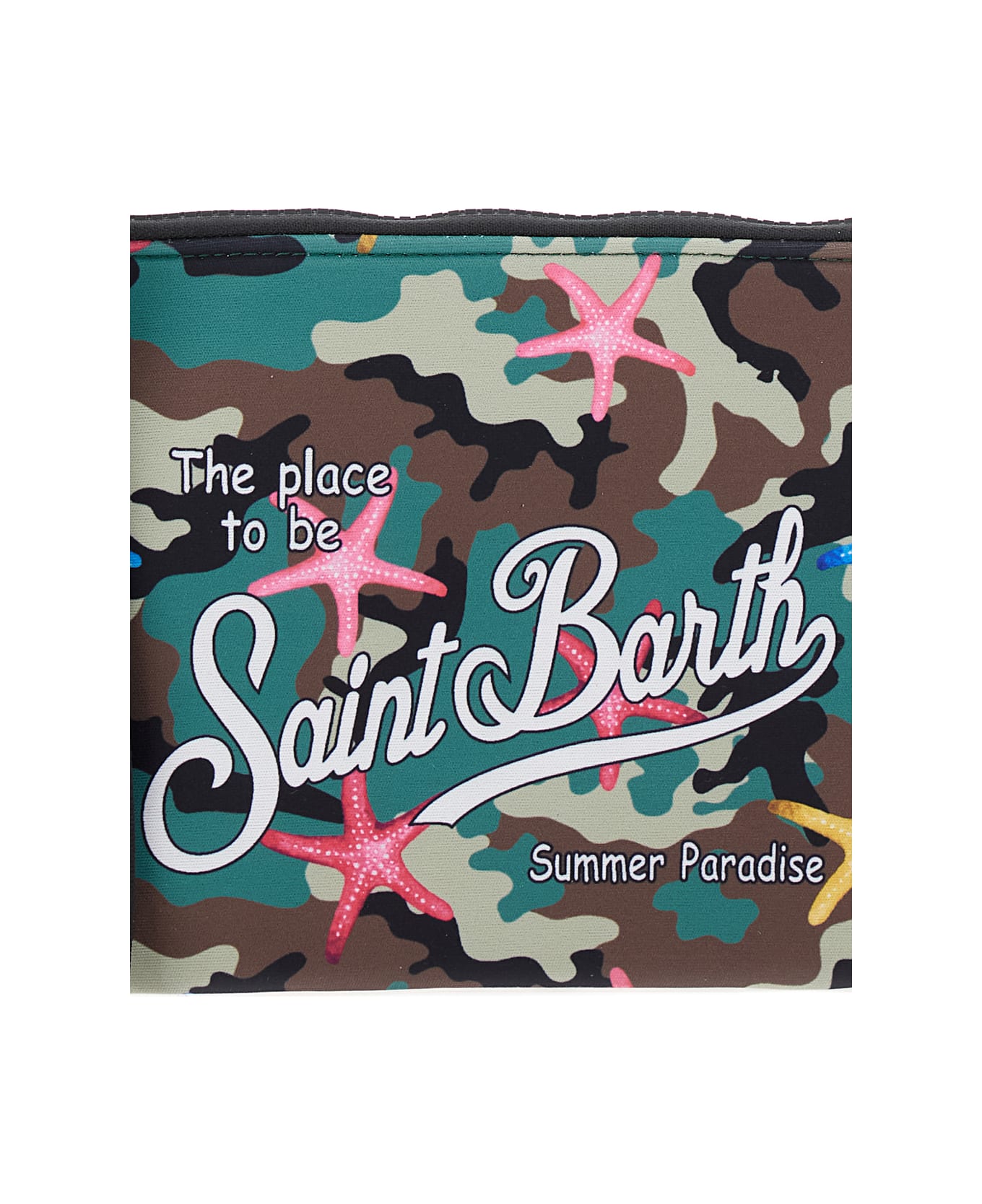 MC2 Saint Barth 'aline' Multicolor Camouflage Pochette With Logo Print In Scuba Fabric Girl - Multicolor