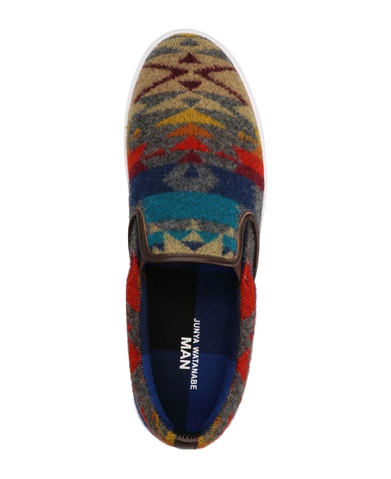 Junya Watanabe Jacquard Slip-on Sneakers - Grey