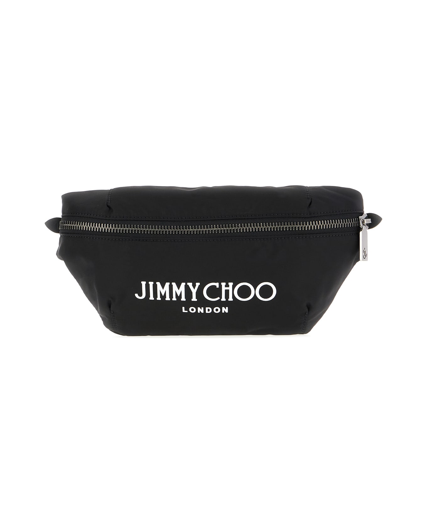 Jimmy Choo Black Nylon Belt Bag - BLACKLATTEGUNMETAL
