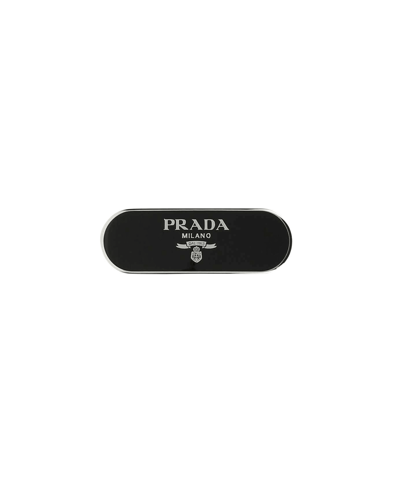 Prada Black Metal Hair Clip - F0002