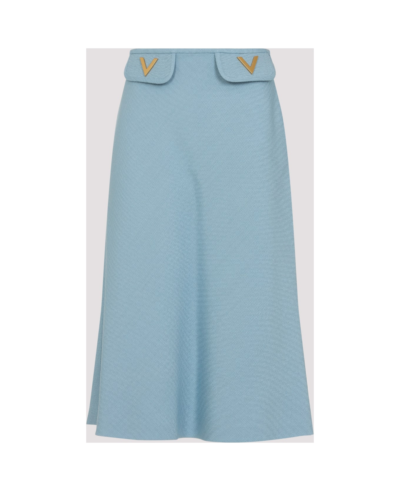 Valentino Viscose Midi Skirt - Bwd Bluish Grey