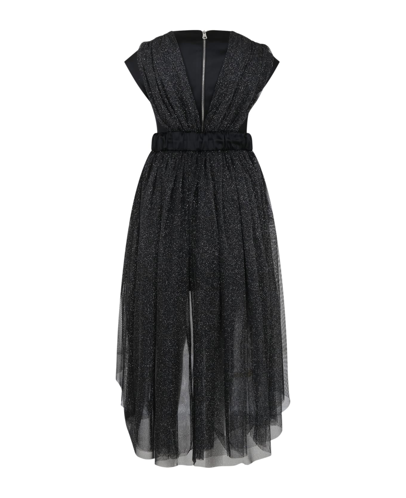 Balmain Black Elegant Dress For Girl With Lurex Effect - Black ワンピース＆ドレス