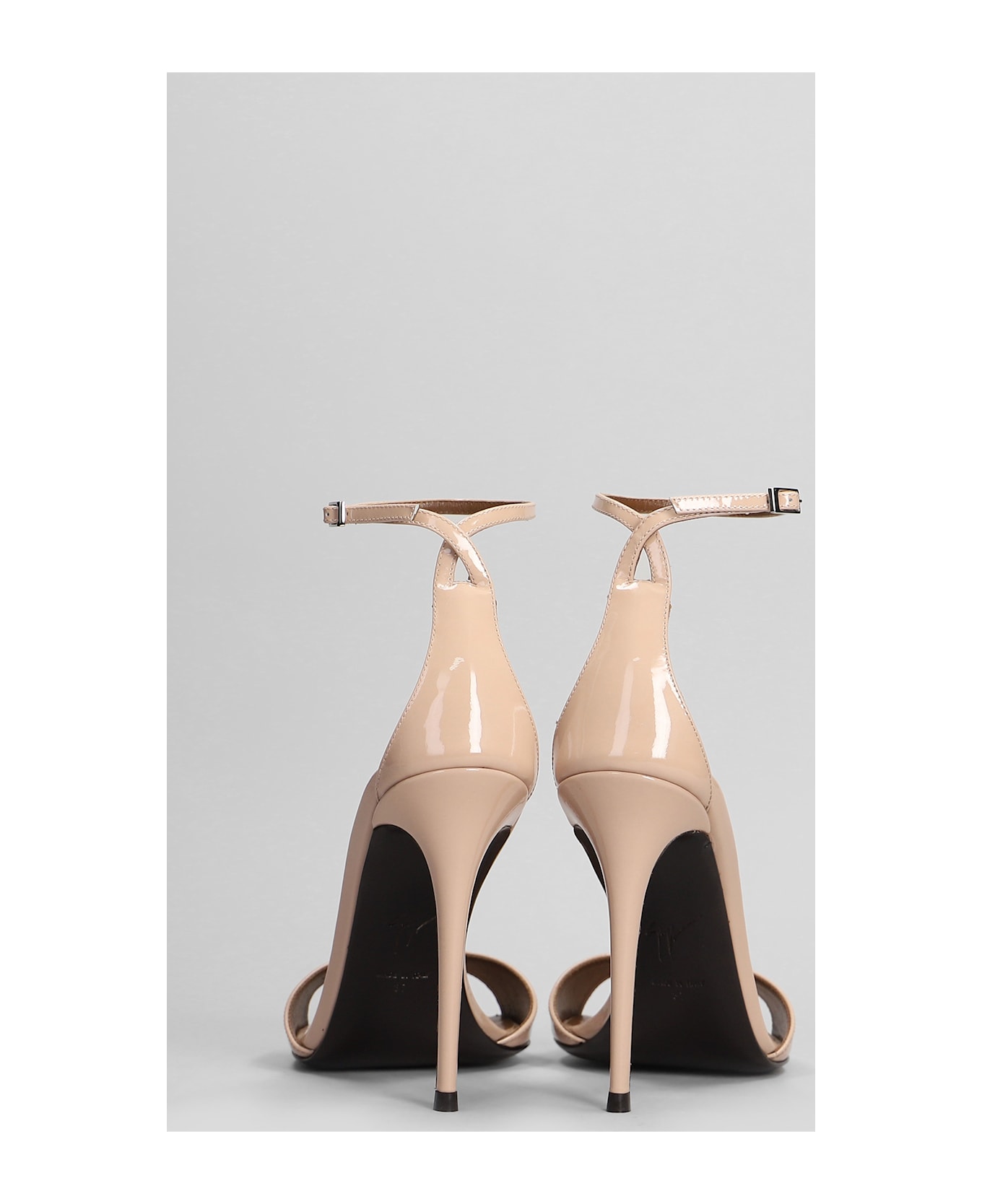 Giuseppe Zanotti Intriigo Strap 105 Sandals In Powder Patent Leather - powder