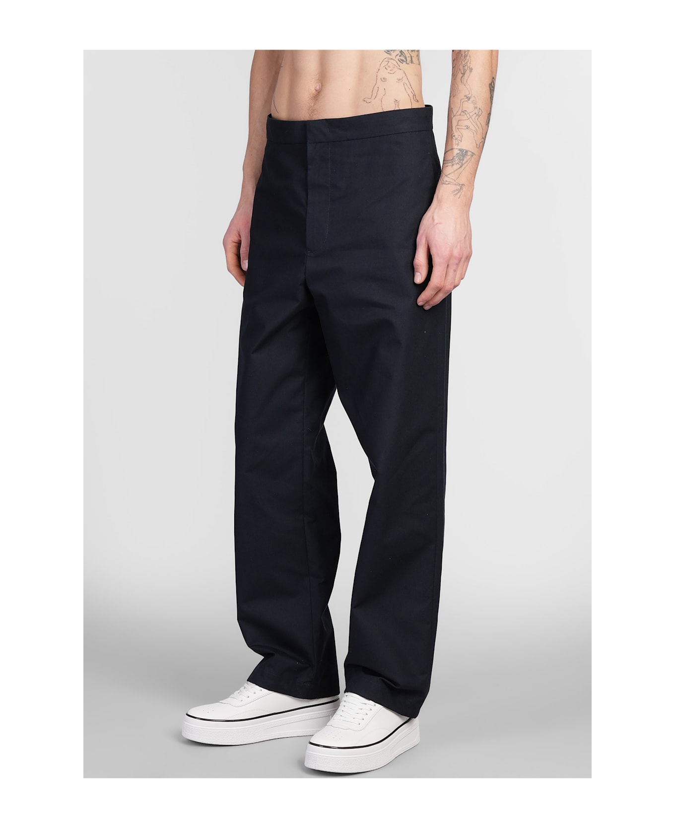 Jil Sander Pants In Blue Cotton - blue