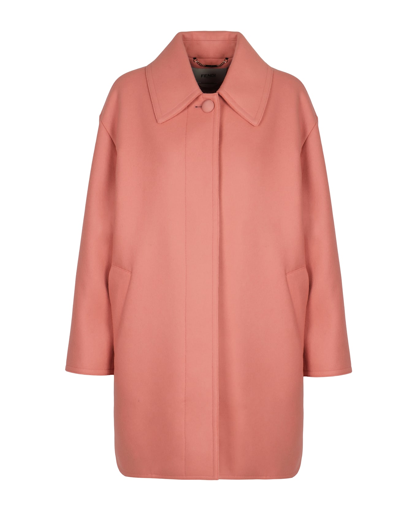 Fendi Single-breasted Wool Coat - Pink