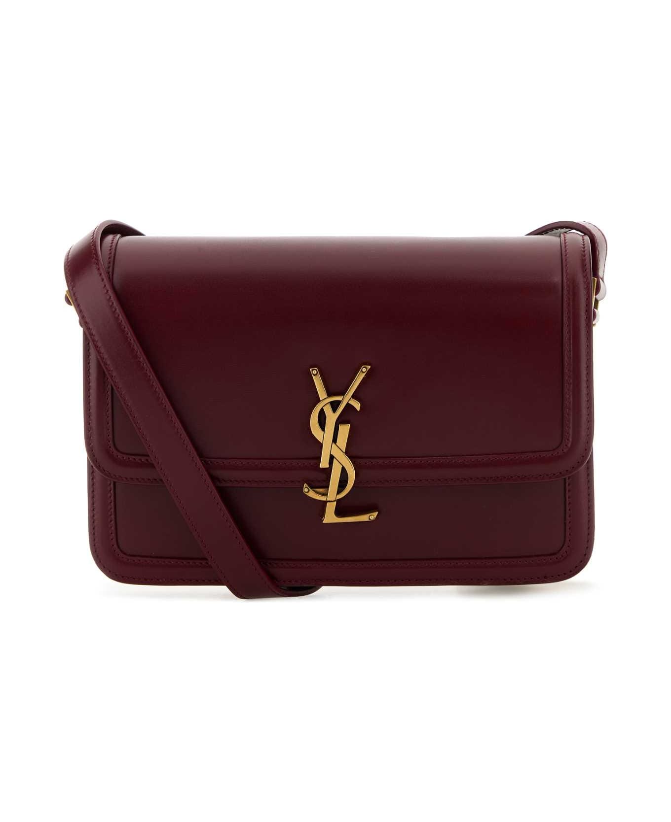 Saint Laurent Tiziano Red Leather Medium Solferino Crossbody Bag - NEWDARKBORDEAUX