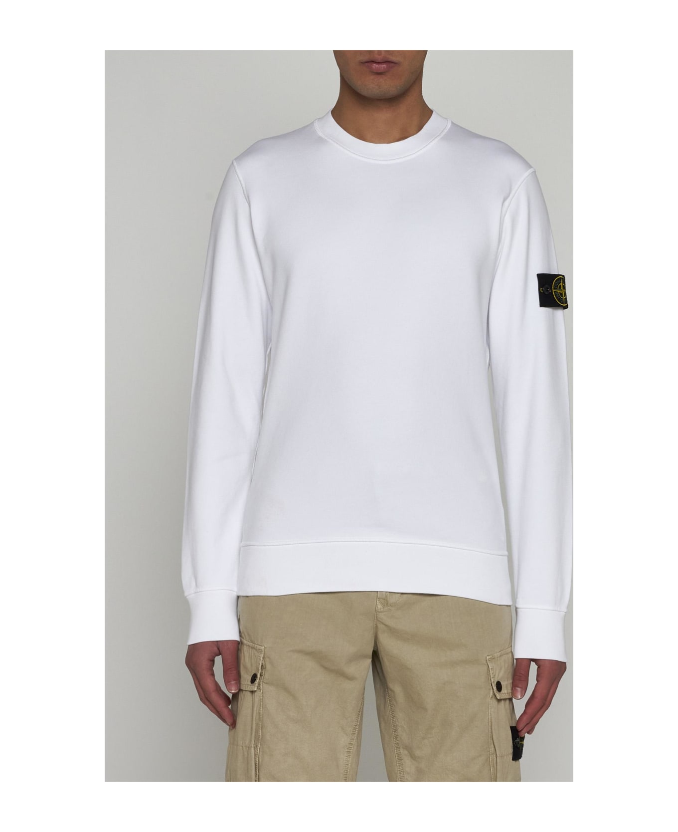 Stone Island Cotton Sweater - WHITE