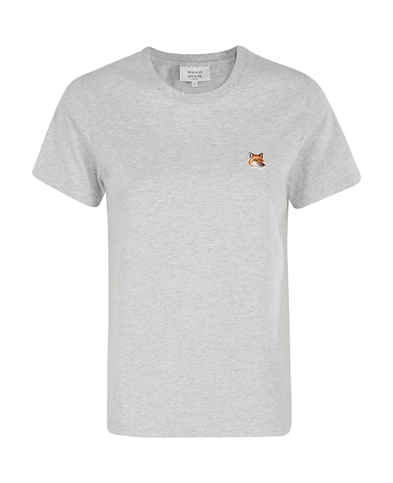 Maison Kitsuné Fox Head Patch Regular Tee Shirt - Light Grey Melange