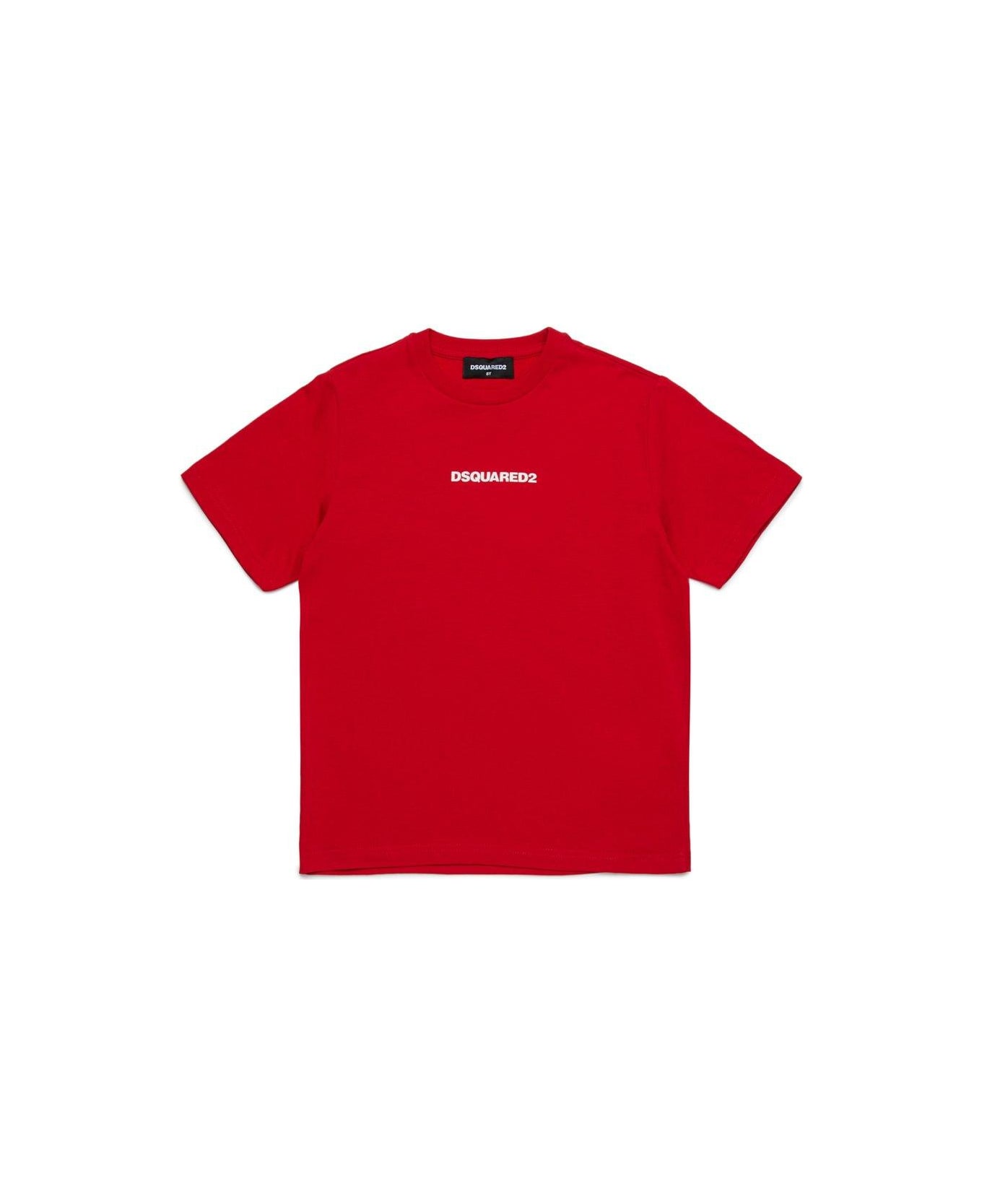 Dsquared2 Logo Detailed Crewneck T-shirt - Red