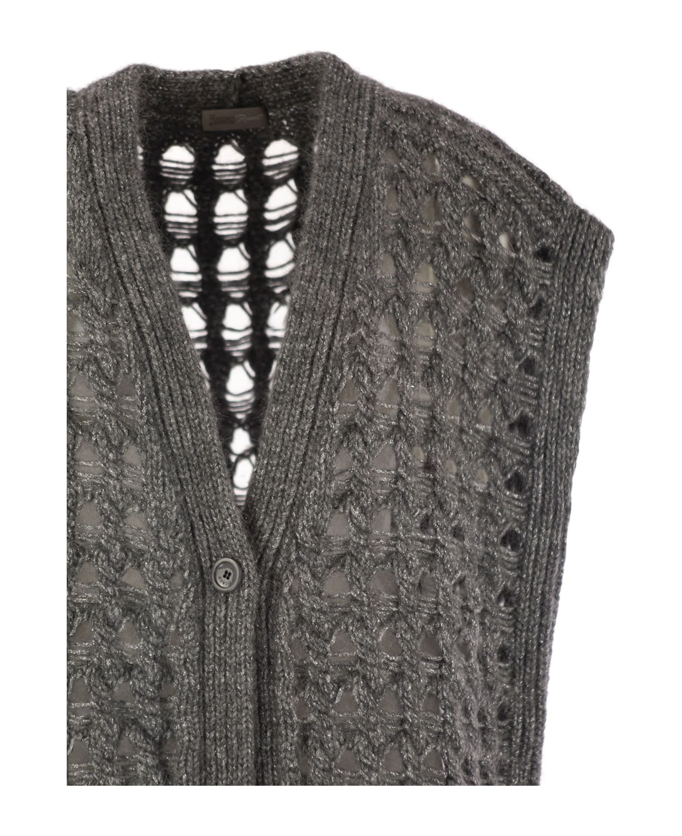 Herno Long Sleeveless Cardigan - Grey