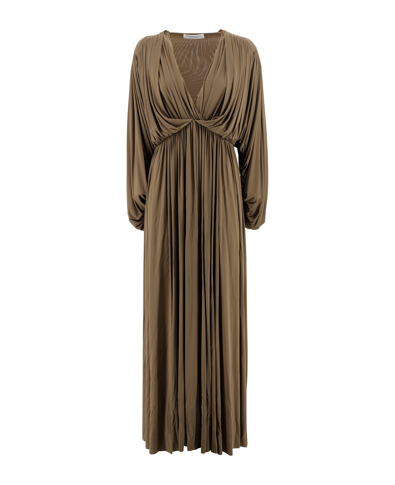 Philosophy di Lorenzo Serafini V-neck Long Dress - Brown