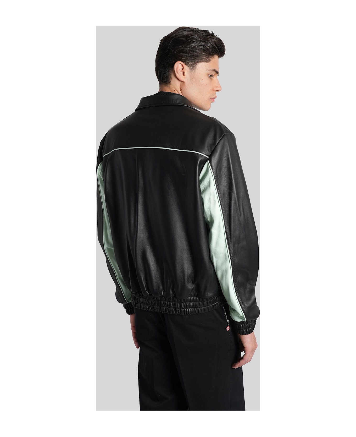 Casablanca Leather Jacket In Black Leather - black