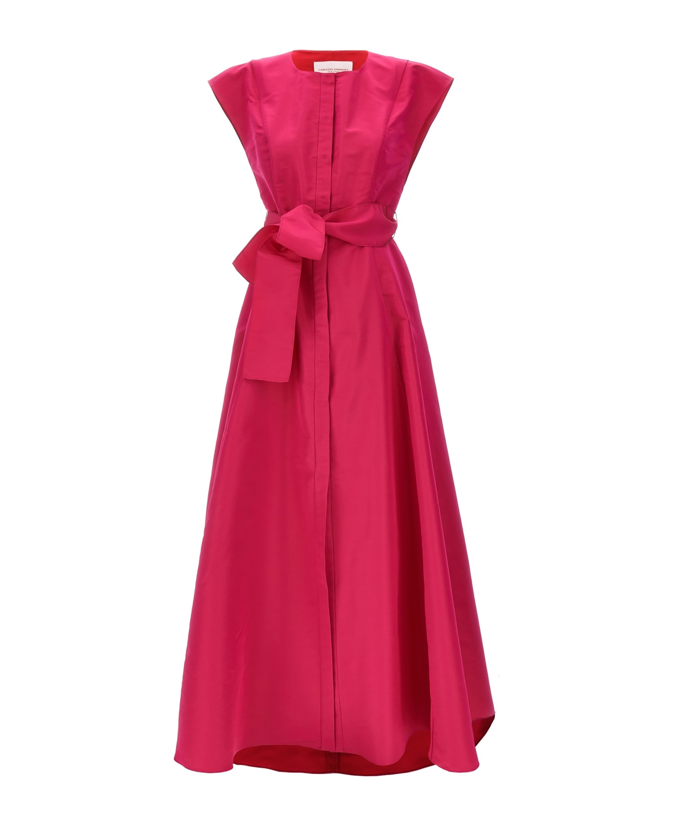 Carolina Herrera Long Bow Dress - Fuchsia