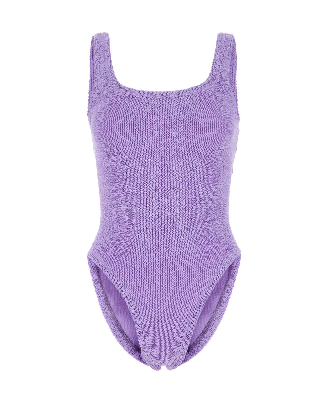 Hunza G Lilac Stretch Nylon Swimsuit - LILAC