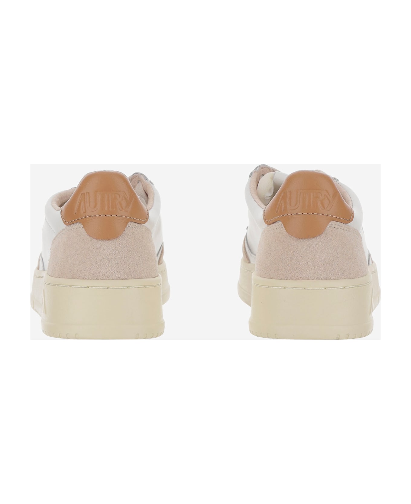 Autry Low Medalist Leather Sneakers - Wht/brnsug