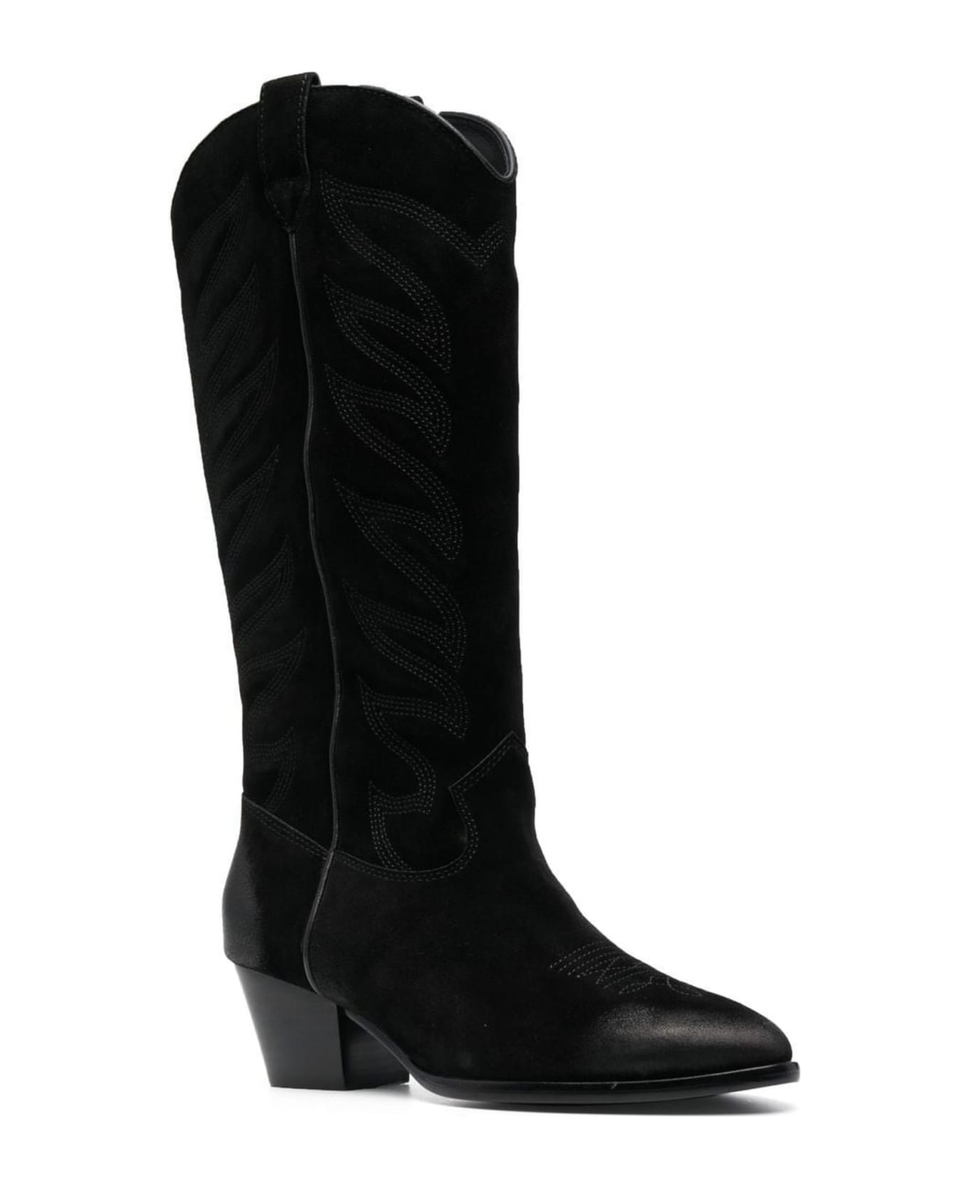 Ash Black Calf Leather Heaven Boots - Black ブーツ