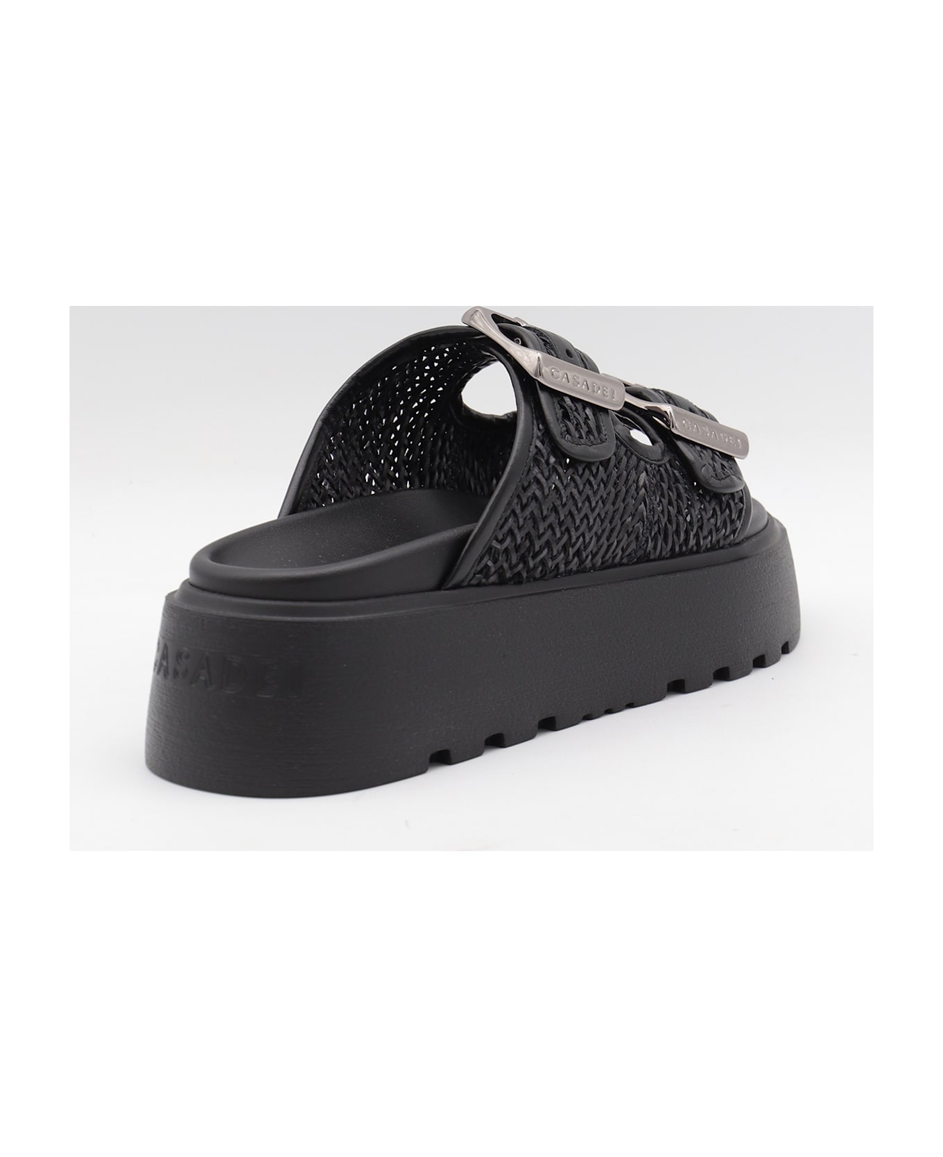 Casadei Black Leather Flats - Black