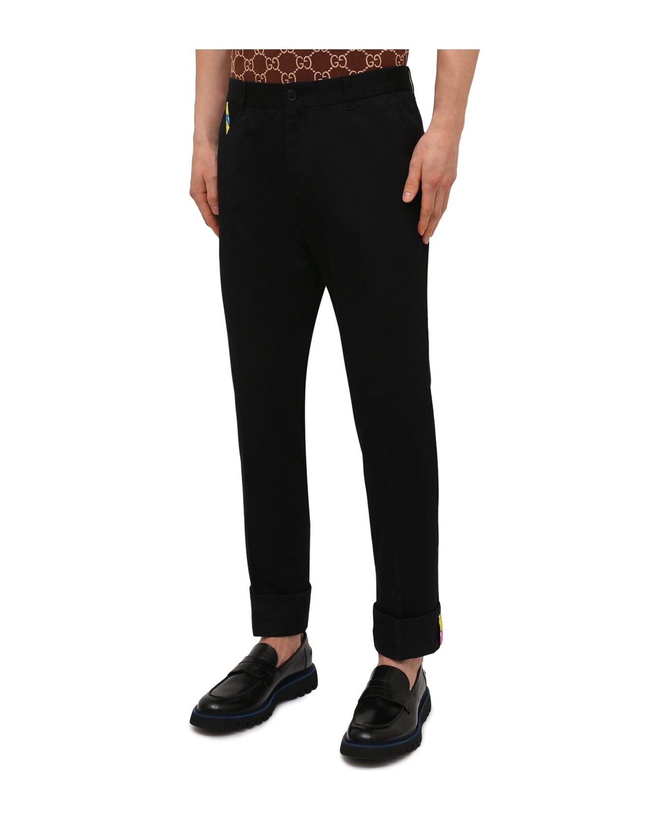 Versace Cotton Gabardine Trousers - Black