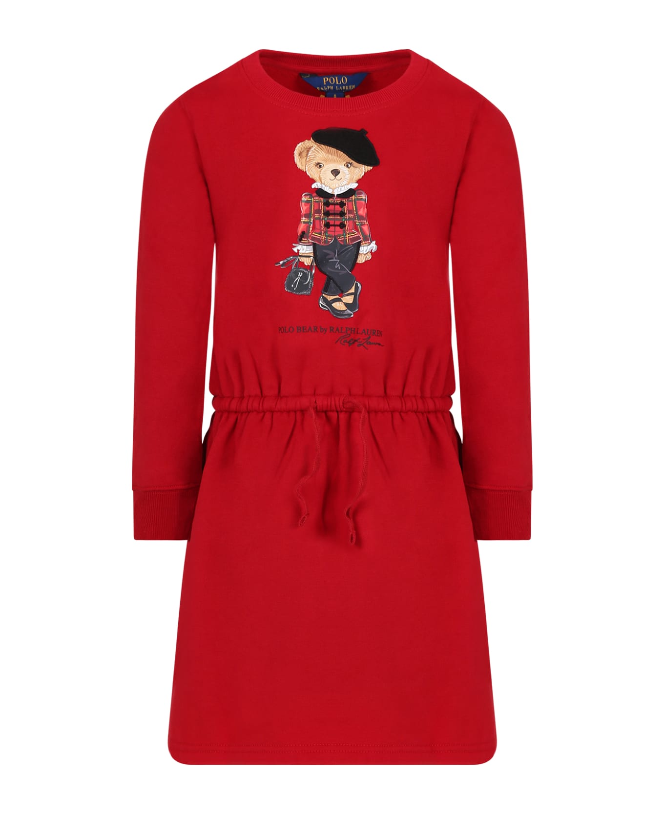 Ralph Lauren Red Derss For Girl With Bear And Logo - Red