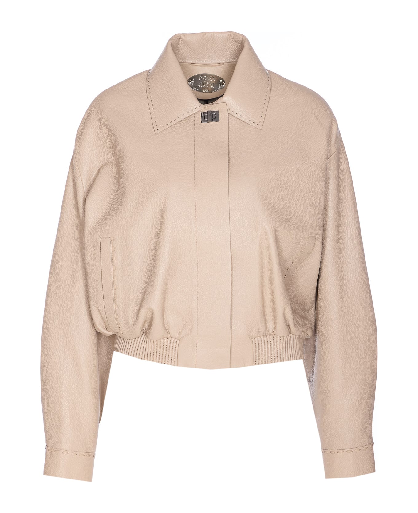 Fendi Leather Bomber - TORTORA