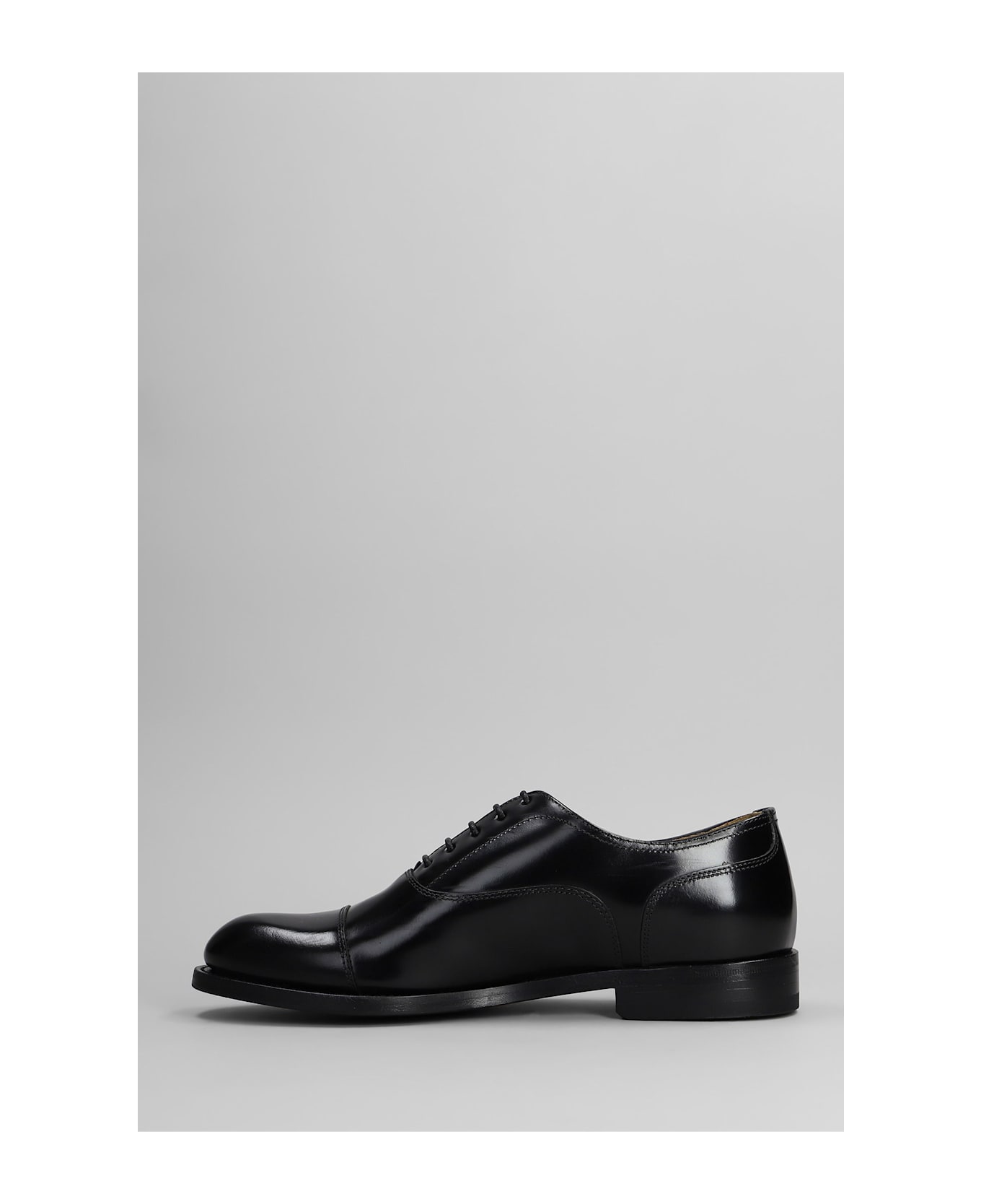Green George Lace Up Shoes In Black Leather - black