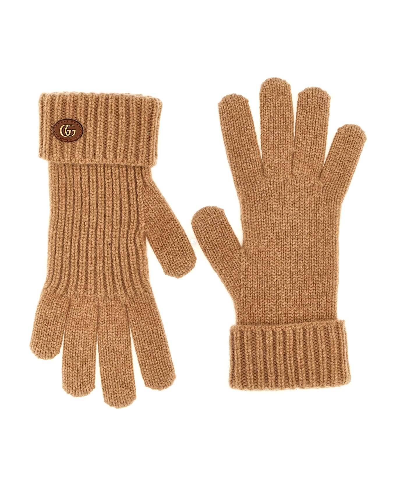 Gucci 'doppia G' Gloves - Beige