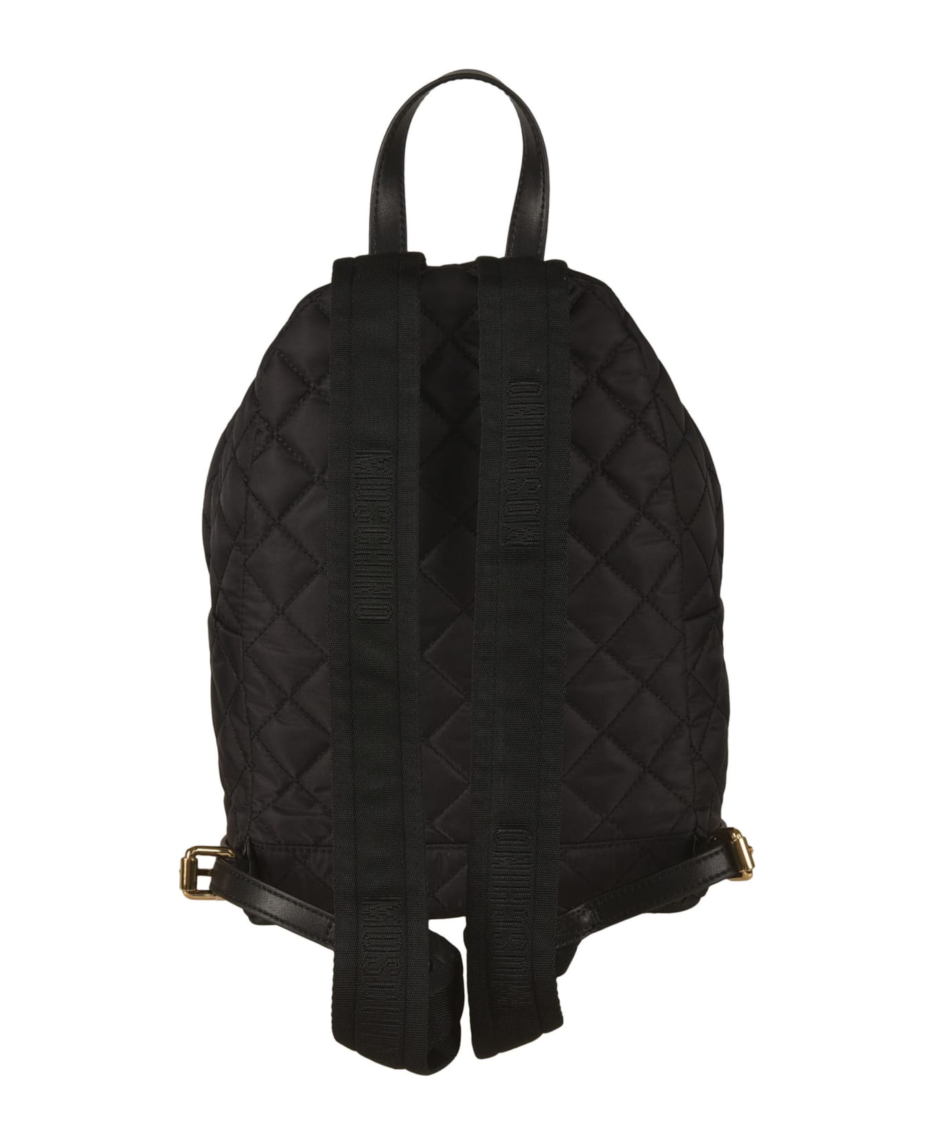 Moschino Quilted Backpack - Black/Gold