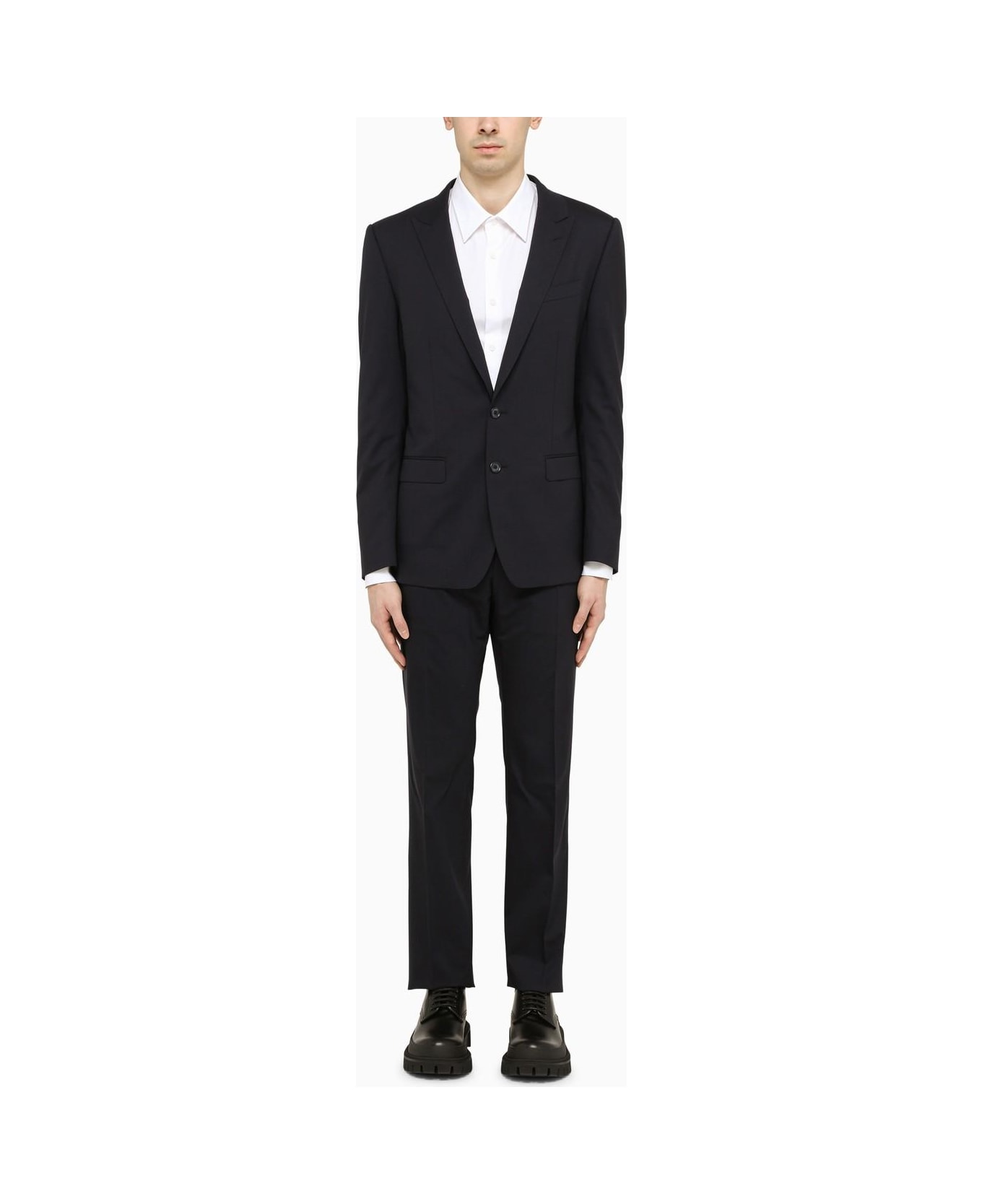 Dolce embroidered & Gabbana Dark Blue Single-breasted Suit - Blu