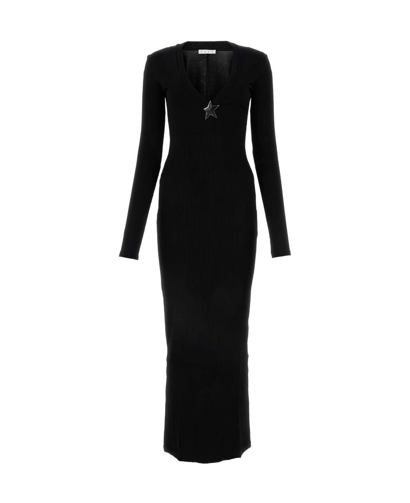 AREA Black Stretch Viscose Dress - BLACK