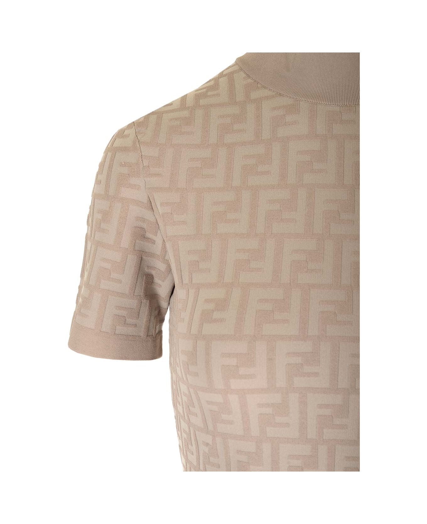 Fendi High-neck Short-sleeved Midi Dress - W Ash