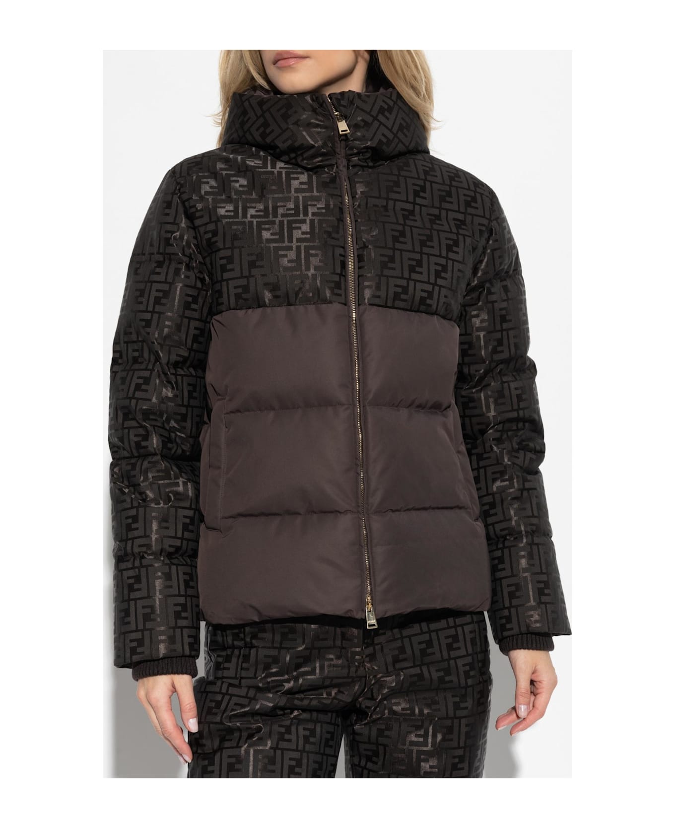 Fendi Down Jacket With Hood - H Dark Brown