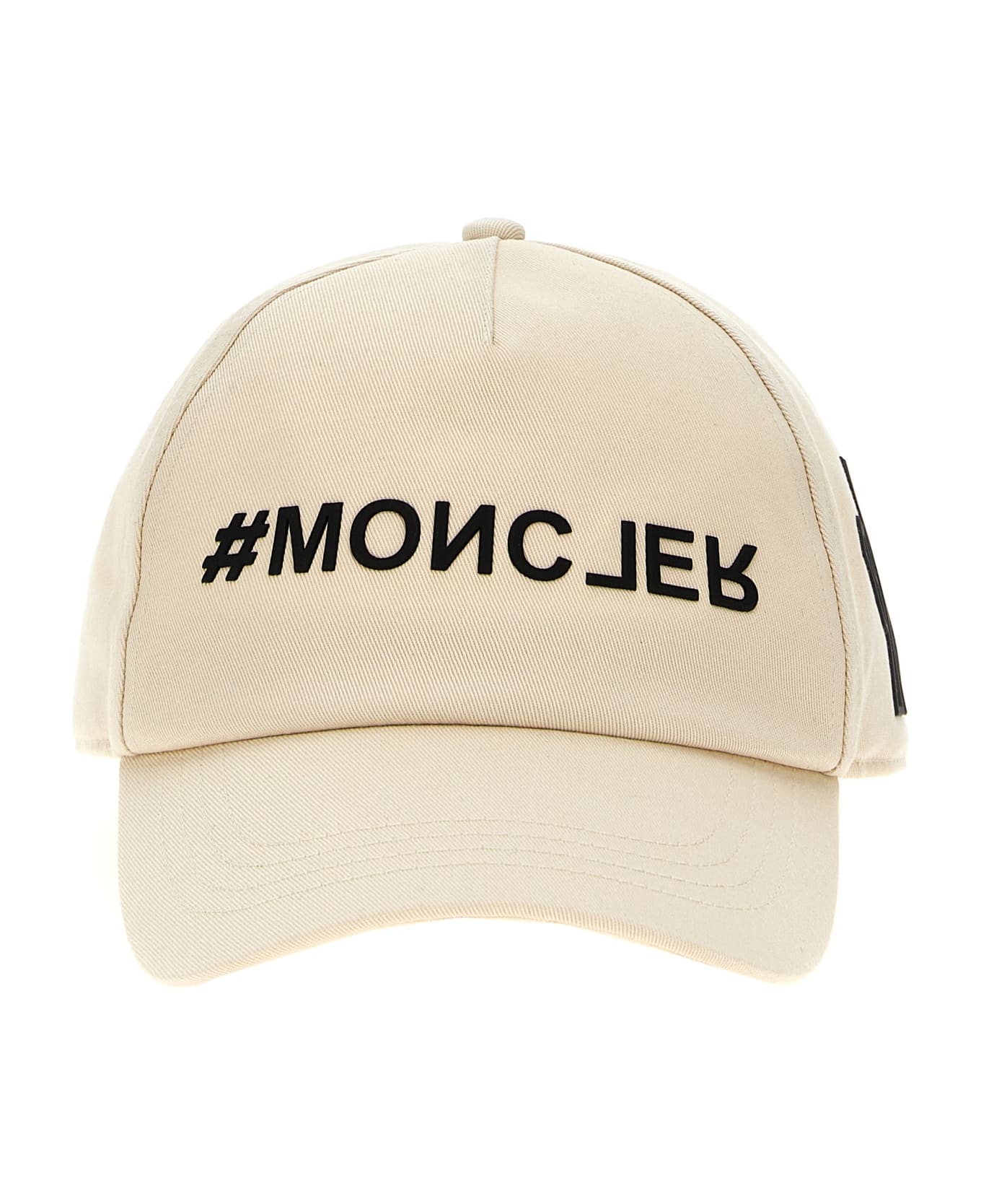 Moncler Grenoble Logo Printed Cap - White/Black 帽子