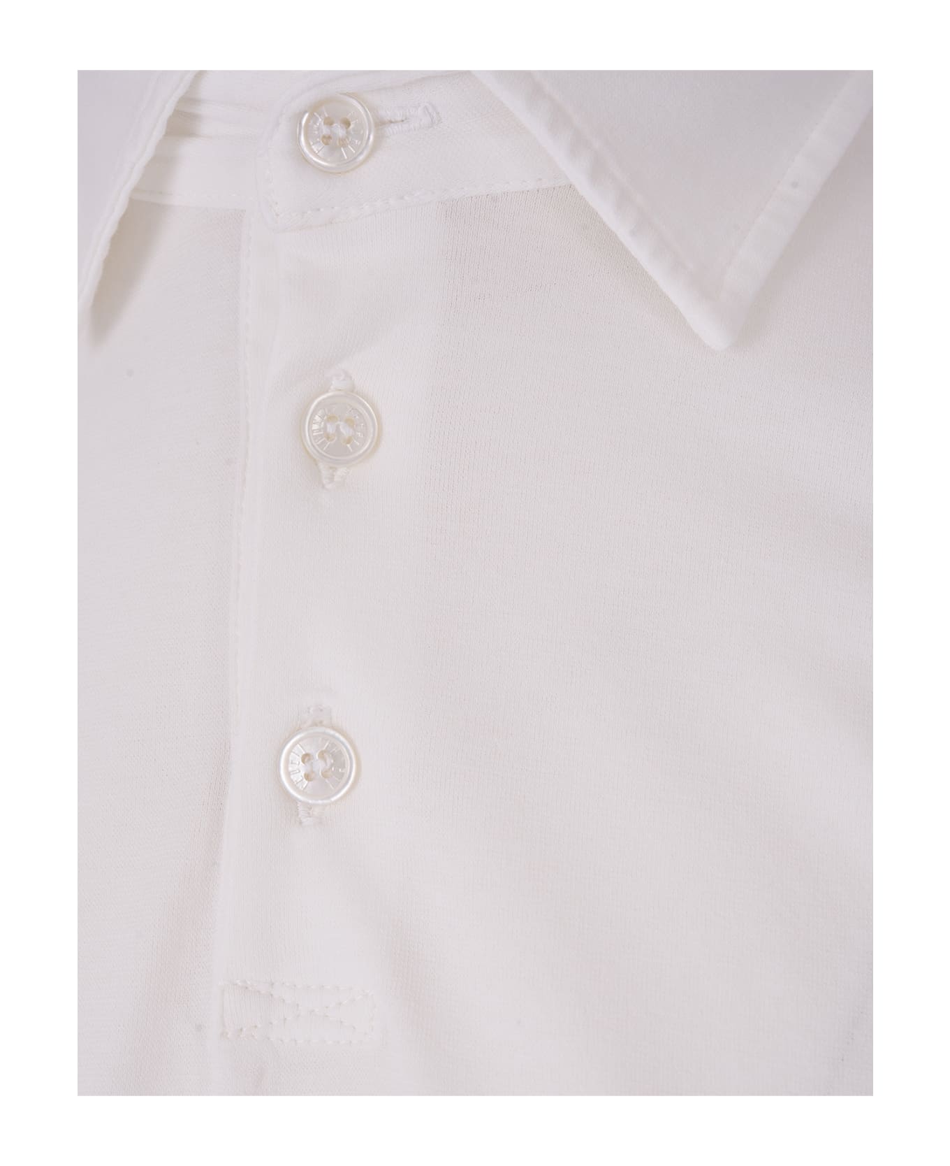 Fedeli Short-sleeved belts Polo Shirt In White Cotton - White