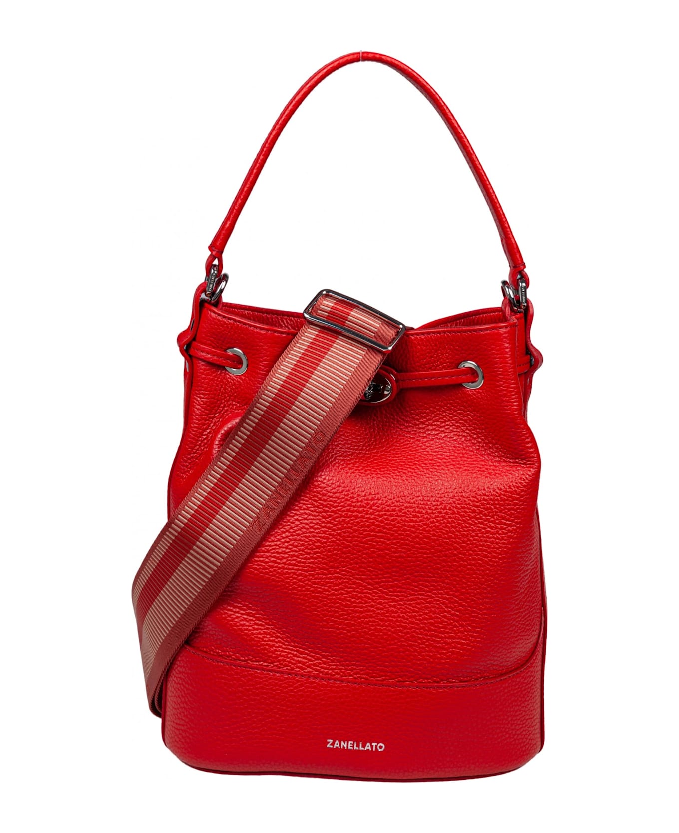 Zanellato Monda
 Daily Day S Leather Bucket Bag Red Color - Red