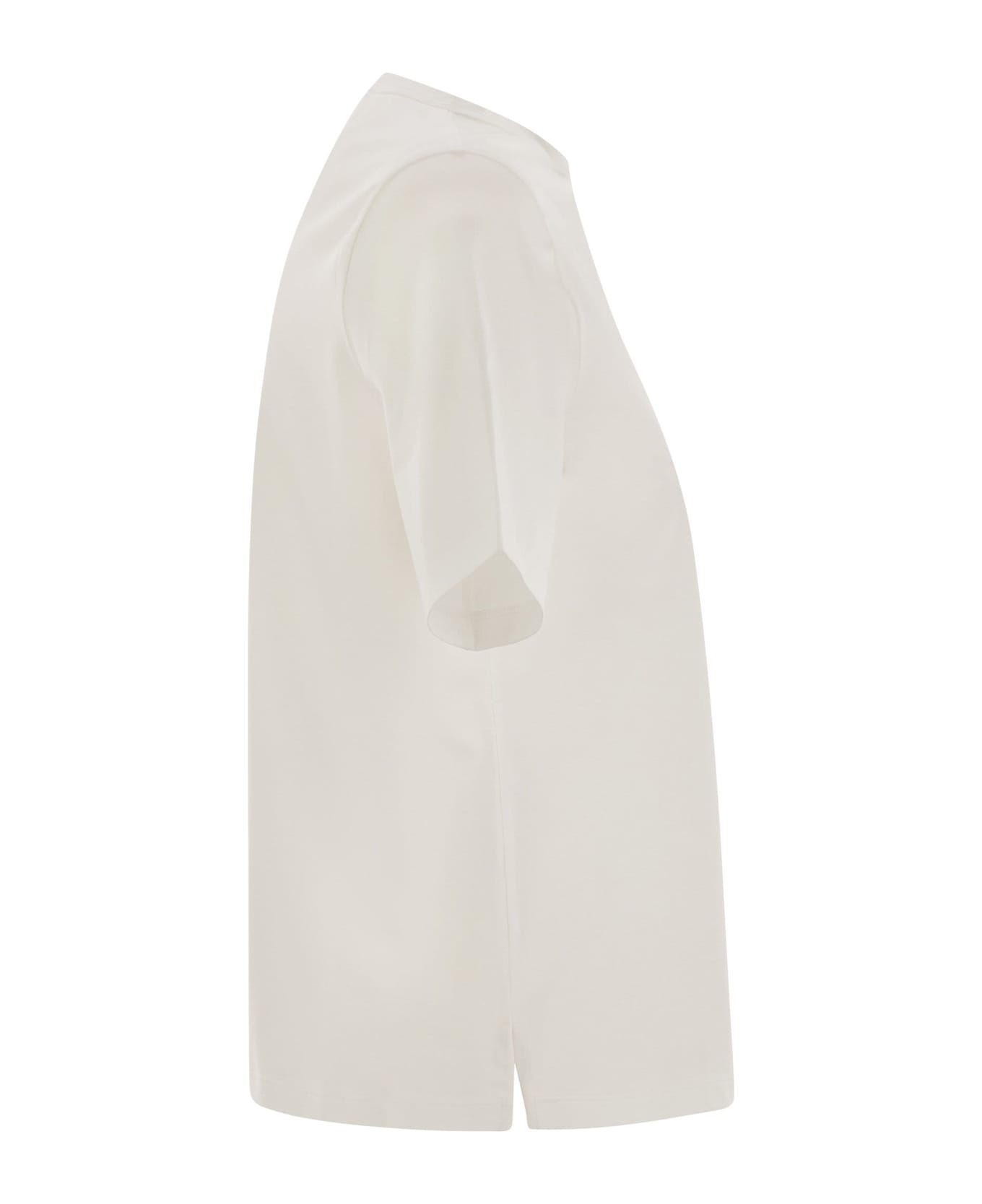 Herno T-shirt With Shoulder Scarf - Milk