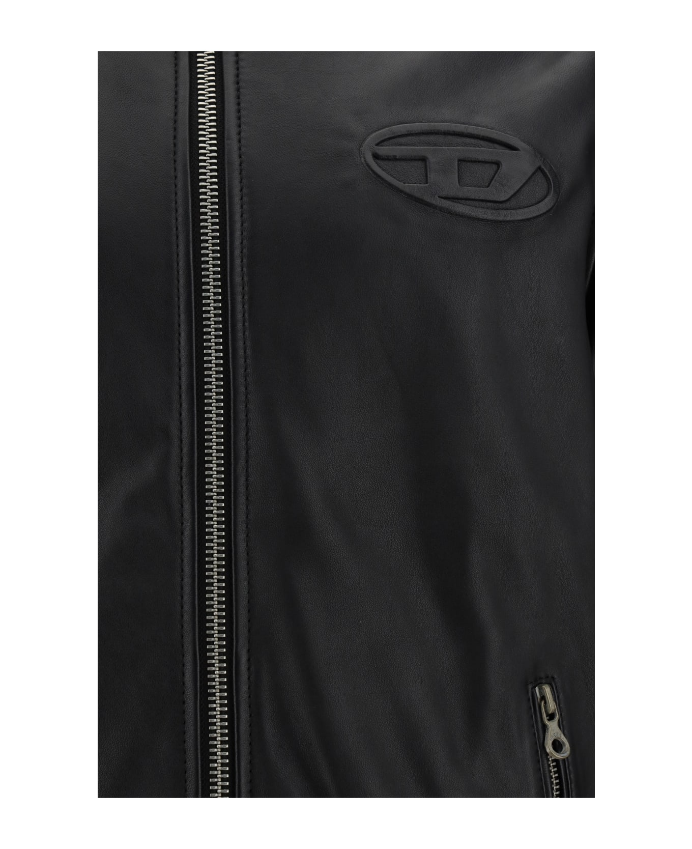 Diesel L-metalo Leather Jacket - 004 - Deep/black