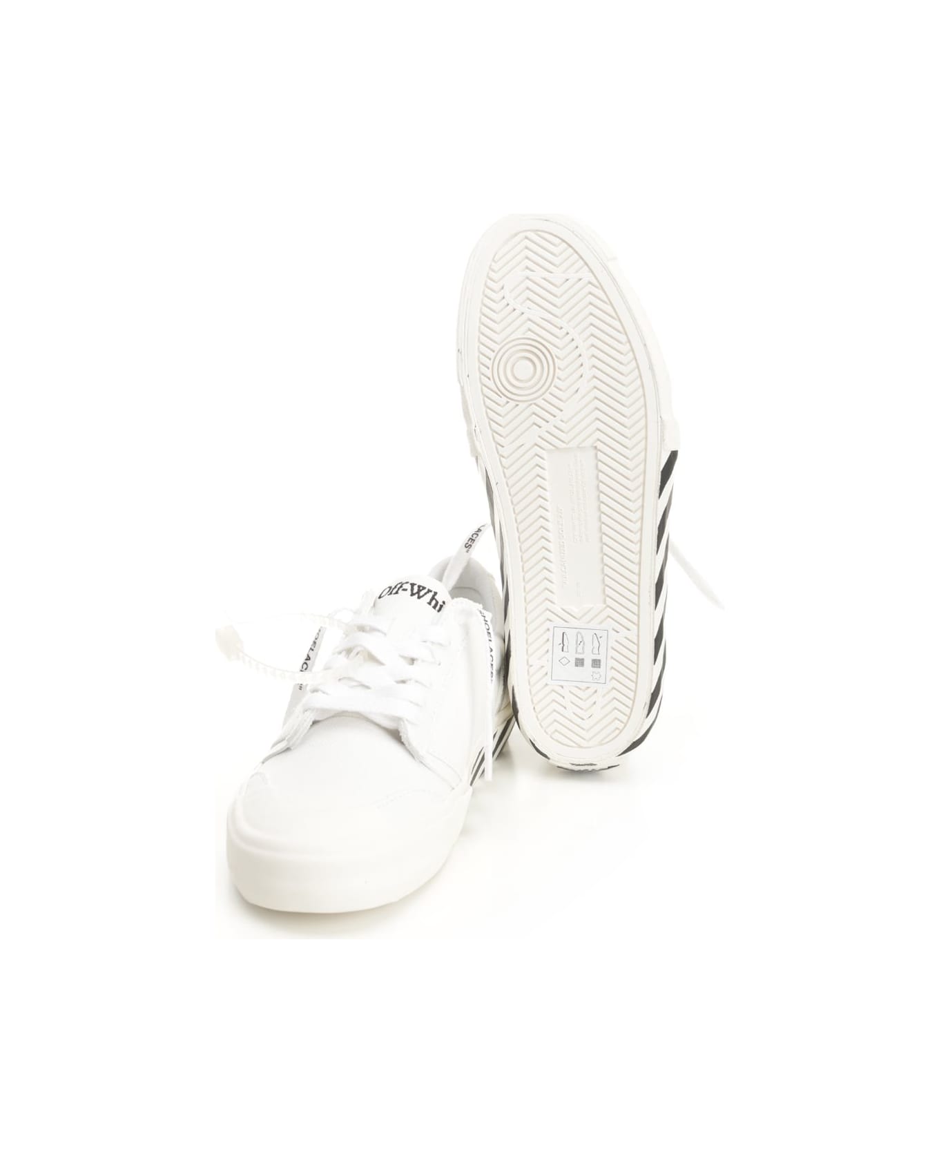 Off-White Sneakers With Laces And Logo - WHITE/BLACK