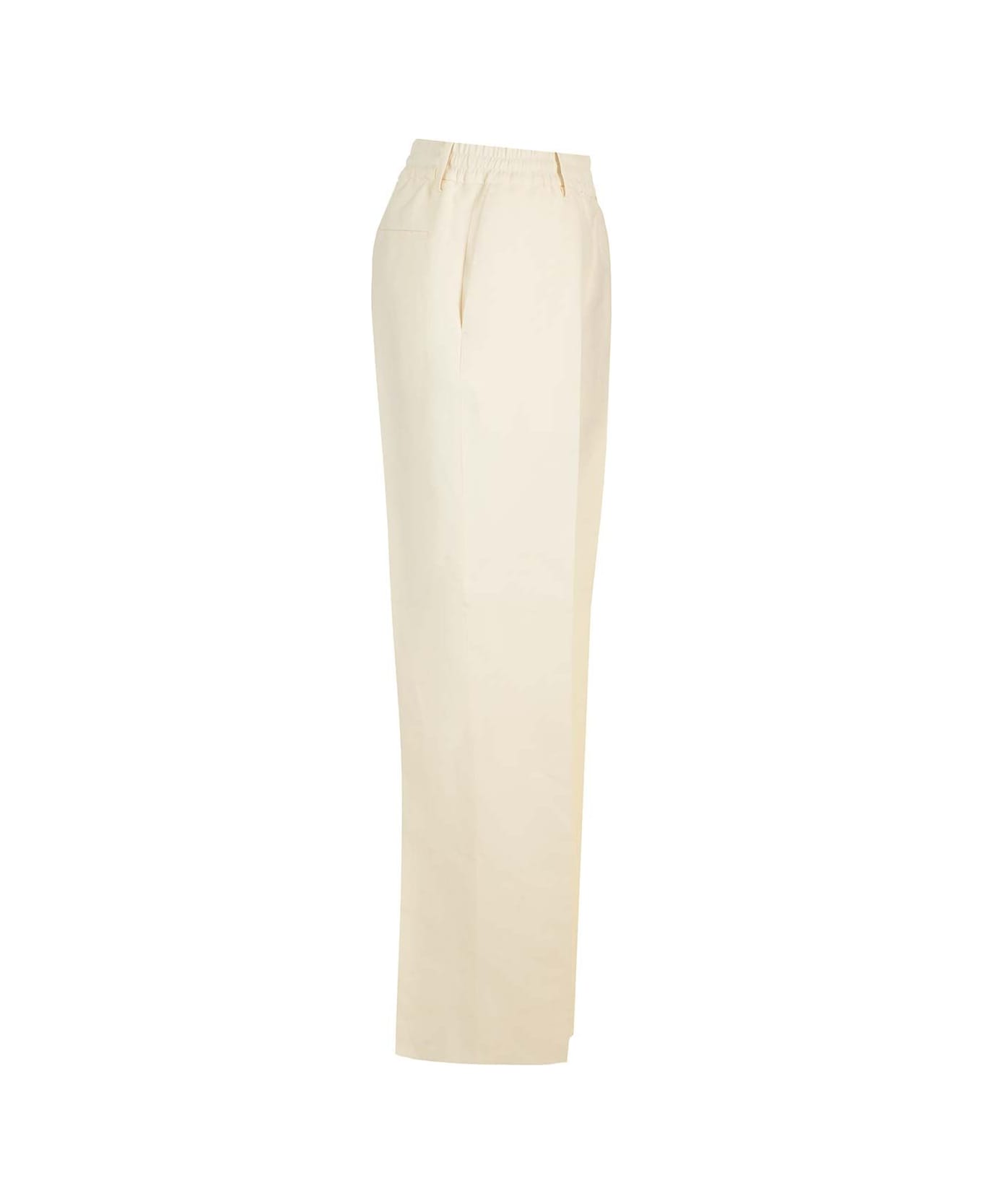 Burberry Paper And Viscose Canvas Trousers - White