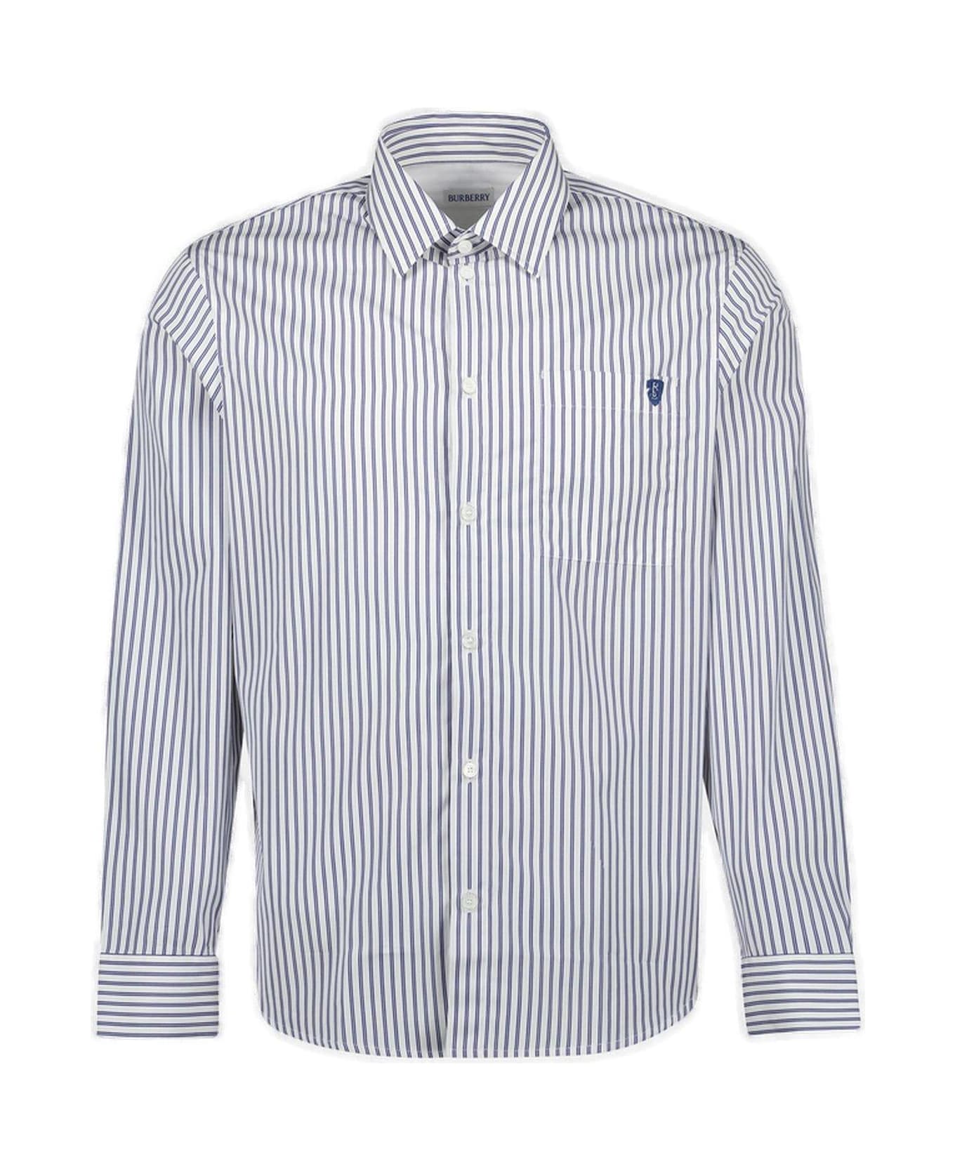 Burberry Logo Embroidered Striped Shirt | italist
