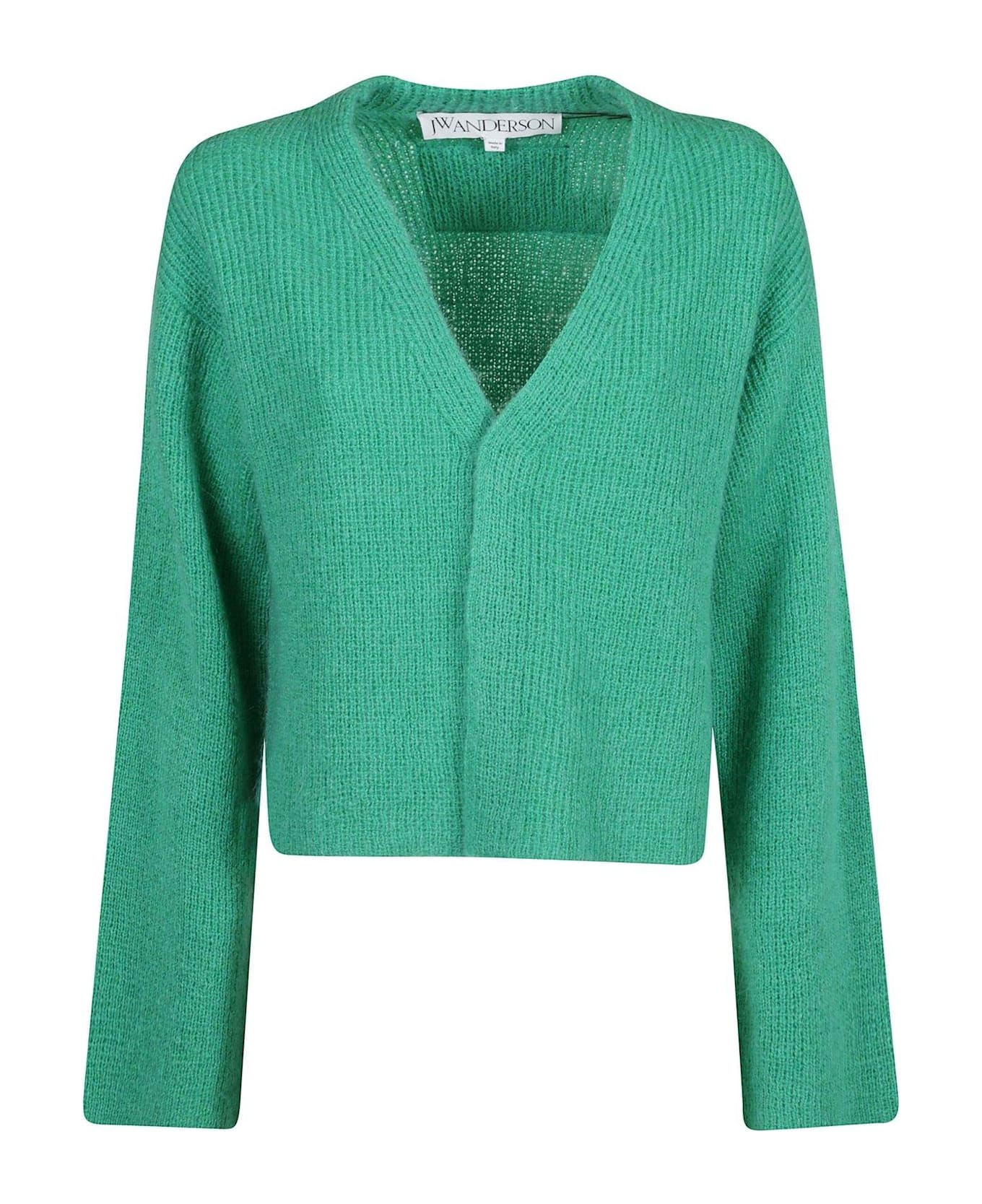 J.W. Anderson V-neck Long-sleeved Cardigan - Jade