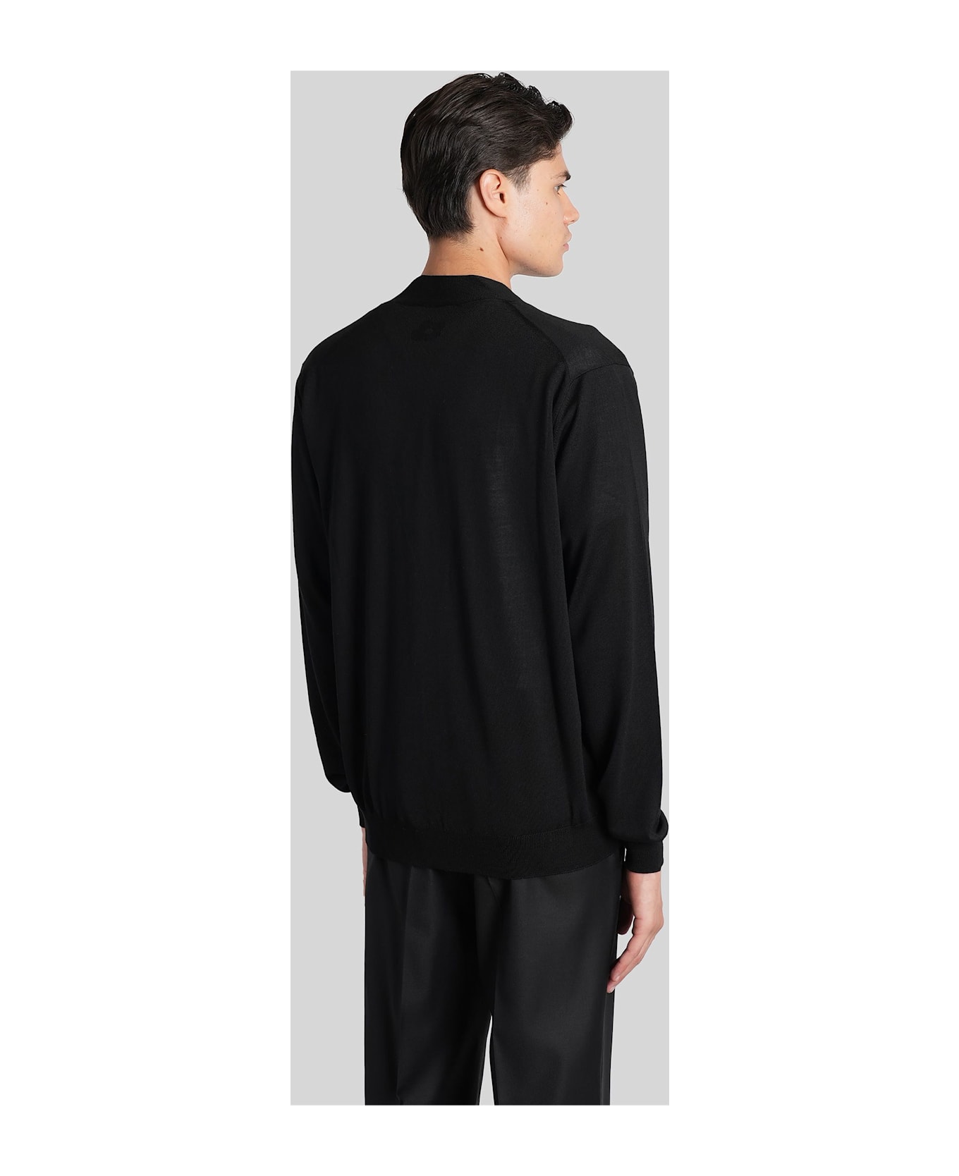 Lardini Cardigan In Black Wool - black