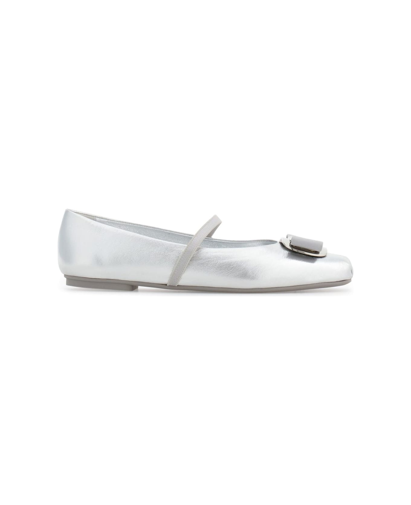 Ferragamo New Vara Ballet Flats - Silver
