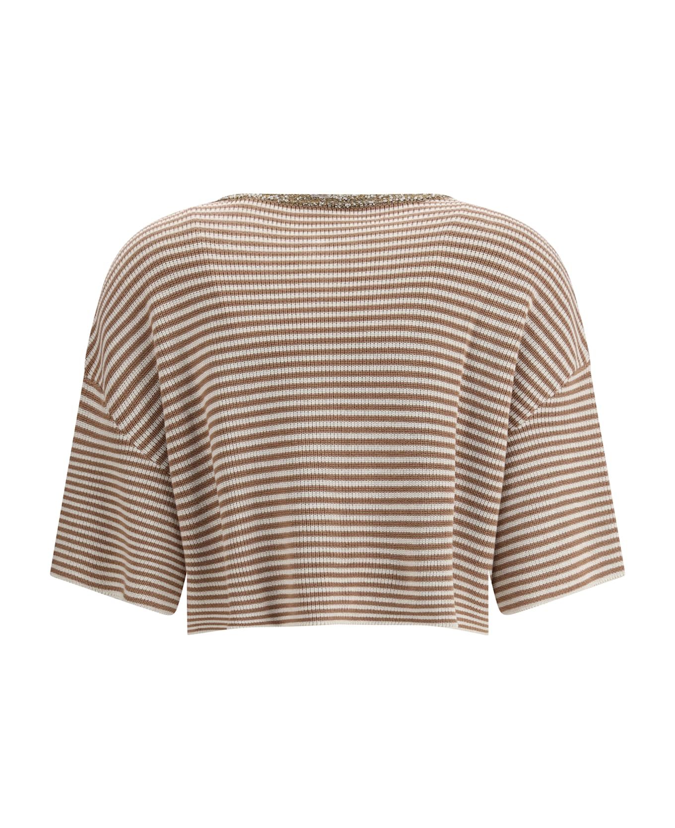 Brunello Cucinelli Cropped Striped Cardigan